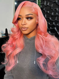 Barbie Pink Color Wig Pre Plucked 3D Body Wave 13x4 Lace Front Human Hair Wigs