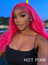 Barbie Pink Color Wig Pre Plucked 3D Body Wave 13x4 Lace Front Human Hair Wigs