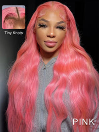 Barbie Pink Color Wig Pre Plucked 3D Body Wave 13x4 Lace Front Human Hair Wigs