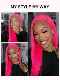Blonde Wig Barbie Pink/Purple/Silver Grey Straight Hair 13x4 Lace Front Wig Colored Wigs