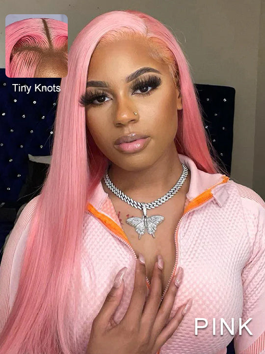 Blonde Wig Barbie Pink/Purple/Silver Grey Straight Hair 13x4 Lace Front Wig Colored Wigs