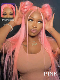 Blonde Wig Barbie Pink/Purple/Silver Grey Straight Hair 13x4 Lace Front Wig Colored Wigs