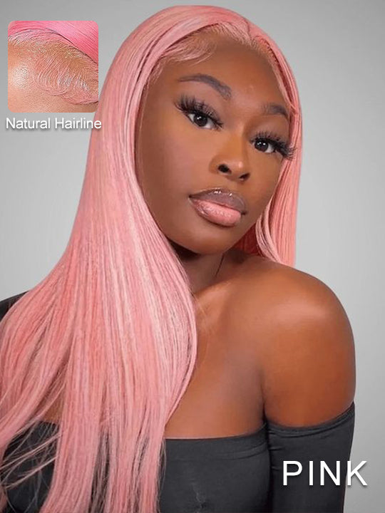 Blonde Wig Barbie Pink/Purple/Silver Grey Straight Hair 13x4 Lace Front Wig Colored Wigs