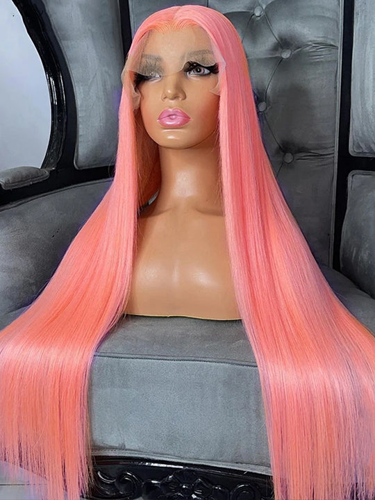 Blonde Wig Barbie Pink/Purple/Silver Grey Straight Hair 13x4 Lace Front Wig Colored Wigs