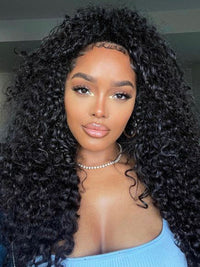 Jerry Curly 13x6 Full Lace Frontal Wig Pre Plucked Transparent Lace Frontal Wigs