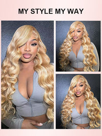 P4/613 P6/613 Brown Hair With Blonde Highlights 3D Body Wave 13x4 Lace Frontal Wigs