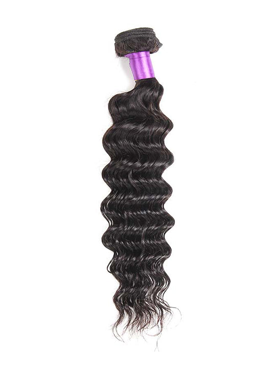 Deep Wave Bundle Deals Grade 10A Brazilian Virgin Human Hair Weaves