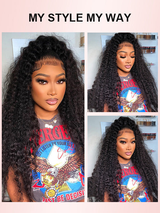 Kisslove Invisi-Drawstring Deep Wave 360 Lace Wig Pre Everything Deep Curly Hair Glueless Wigs