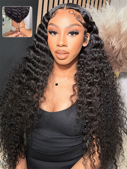 Deep Wave 13x6 Lace Front Wig Pre Plucked Ear to Ear Lace Frontal Human Hair Wigs