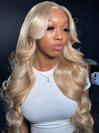 13x6 HD Lace Front Wig Ash Blonde Hair 3D Body Wave 100% Human Hair Wigs