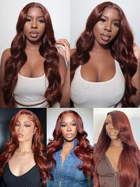 [Wear & Go] Breathable Air Wig Reddish Brown 5x5 13x4 Lace Front Human Hair Wigs