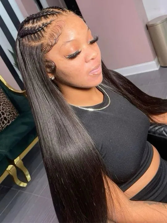 Brazilian Straight Hair Full Lace Wig Transparent Lace Invisi Drawstring Glueless Human Hair Wigs