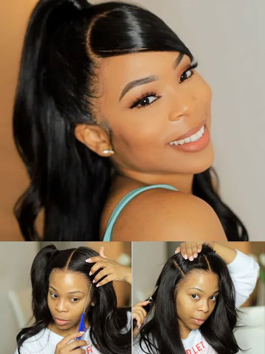 Full Lace Wig Body Wave Brazilian Human Hair Wigs Pre Plucked Real Scalp Invisi-Drawstring Cap