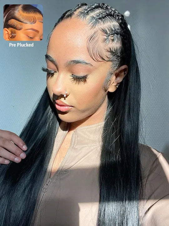 Brazilian Straight Hair Full Lace Wig Transparent Lace Invisi Drawstring Glueless Human Hair Wigs
