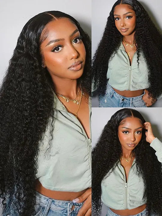 Jerry Curly 13x6 Full Lace Frontal Wig Pre Plucked Transparent Lace Frontal Wigs