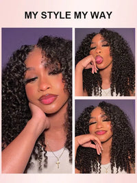 Jerry Curly 13x6 Full Lace Frontal Wig Pre Plucked Transparent Lace Frontal Wigs