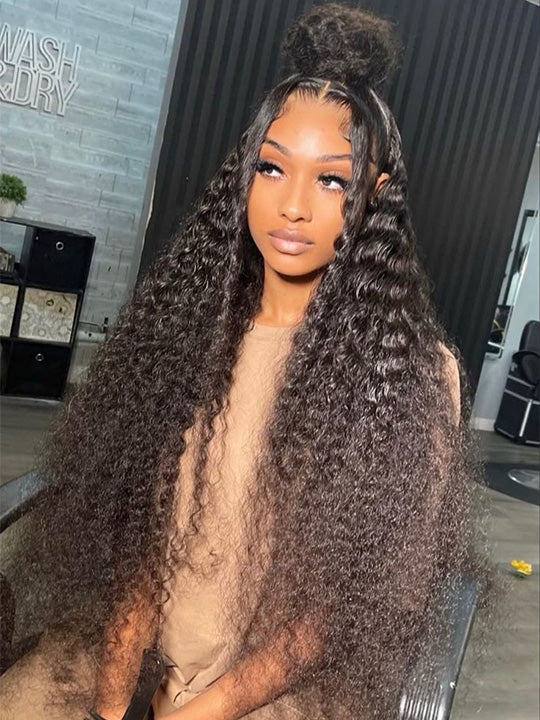 13x6 Lace Frontal Wig Deep Wave 36 38 40 Inch Ear to Ear Full Lace Frontal Long Human Hair Wigs