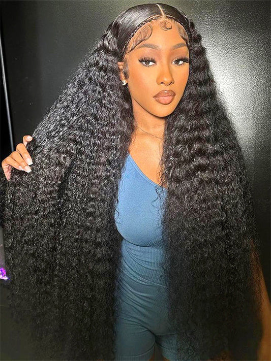 40 Inches Long Wig Deep Wave Virgin Human Hair 13x4 Real HD Lace Frontal Wigs
