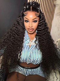 38 40 Inches Long Wig Pre Plucked 13x4 Transparent Lace Frontal Wig Glueless Wigs