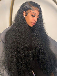 38 40 Inches Long Wig Pre Plucked 13x4 Transparent Lace Frontal Wig Glueless Wigs