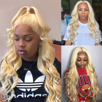 613 Honey Blonde Bundles With Closure Body Wave Virgin Human Hair Weaves
