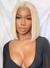 613 Honey Blonde Bob Wig 13x4 HD Transparent Lace Front Human Hair Wigs