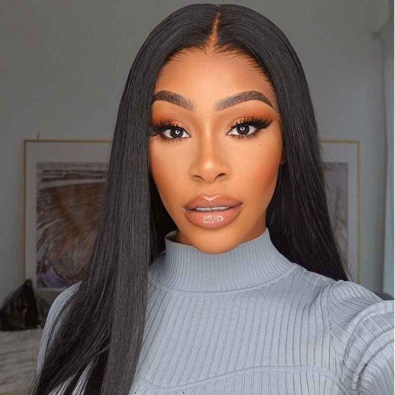 Bleached Knots 5*5 HD Lace Wig Bone Straight Hair 14A Brazilian Virgin Human Hair Wigs