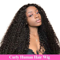 Kinky Curly Hair 13x4 Lace Frontal Wig Pre Plucked Natural Hairline Curly Hairstyles