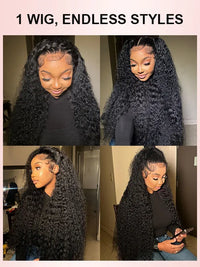 Water Wave HD Lace Frontal Wig Pre Plucked Ear to Ear 13x4 Lace Frontal Long Human Hair Wigs