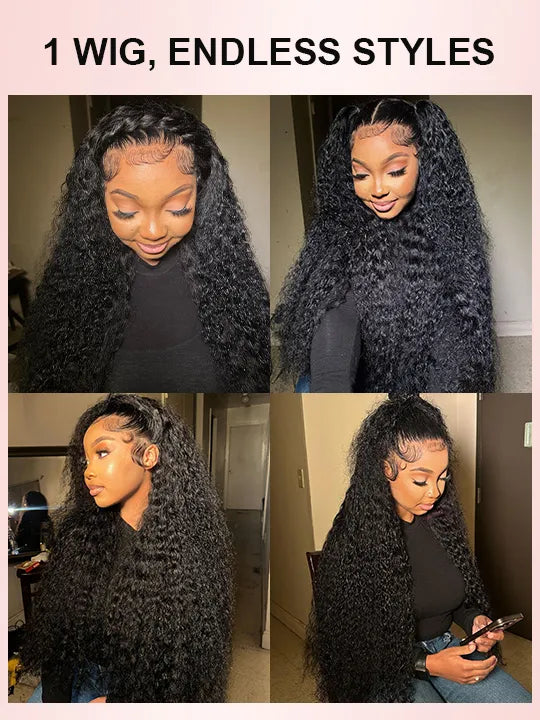 Water Wave HD Lace Frontal Wig Pre Plucked Ear to Ear 13x4 Lace Frontal Long Human Hair Wigs