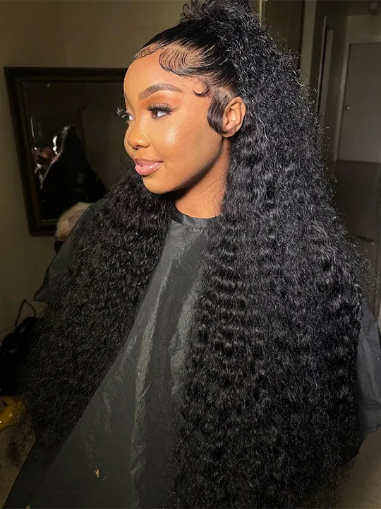 Water Wave HD Lace Frontal Wig Pre Plucked Ear to Ear 13x4 Lace Frontal Long Human Hair Wigs