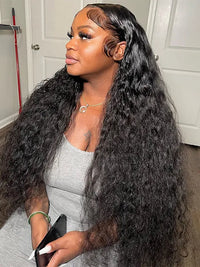 Water Wave HD Lace Frontal Wig Pre Plucked Ear to Ear 13x4 Lace Frontal Long Human Hair Wigs