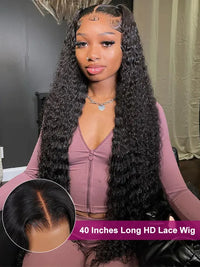 Water Wave HD Lace Frontal Wig Pre Plucked Ear to Ear 13x4 Lace Frontal Long Human Hair Wigs