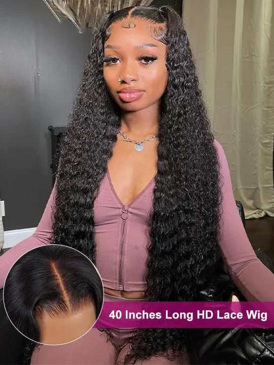 Water Wave HD Lace Frontal Wig Pre Plucked Ear to Ear 13x4 Lace Frontal Long Human Hair Wigs