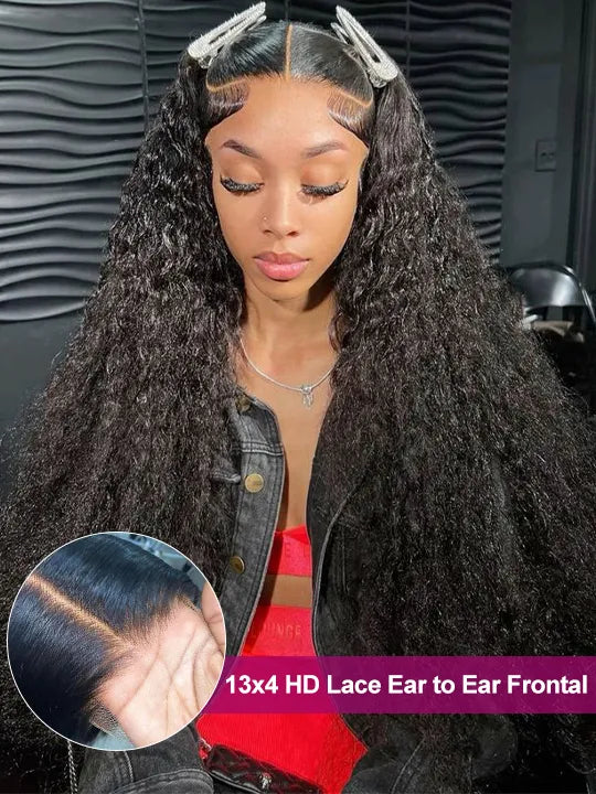 Water Wave HD Lace Frontal Wig Pre Plucked Ear to Ear 13x4 Lace Frontal Long Human Hair Wigs