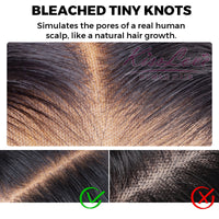 Bleached Knots Brown Highlight Wig Bone Straight 5x5 13x4 Lace Front Human Hair Wigs