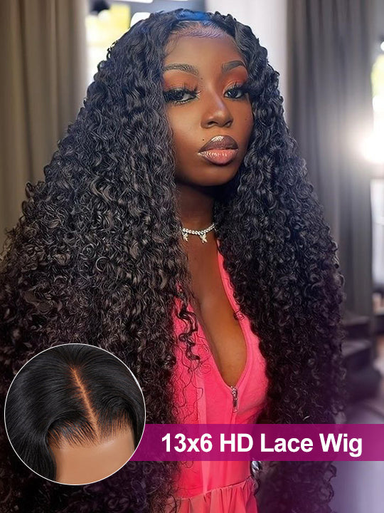 40 Inch Curly Hair 13x6 Full Lace Frontal Wig Pre Plucked Deep Curly Long Wigs for Sale