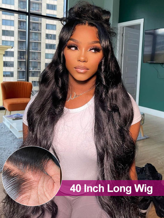 40 Inch Long Body Wave Wig Mermaid Hair 13x4 HD Lace Frontal Pull & Go Human Hair Wigs