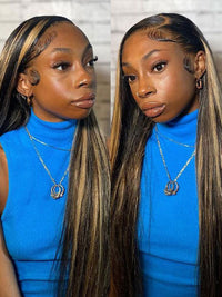 1B/30 Highlight Wig Brazilian Straight Hair Ombre 4x4/13x4/13x6 Transparent Lace Wigs