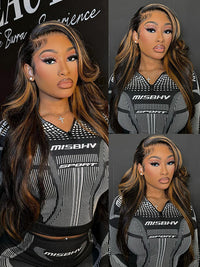 [Flash Sale] Pre Bleached Bye Bye Knots Brown Balayage Highlight Wig Body Wave Lace Frontal Wigs