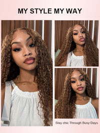 Bleached Knots Highlight Wig Deep Wave 13x4 HD Lace Frontal Virgin Human Hair Wigs