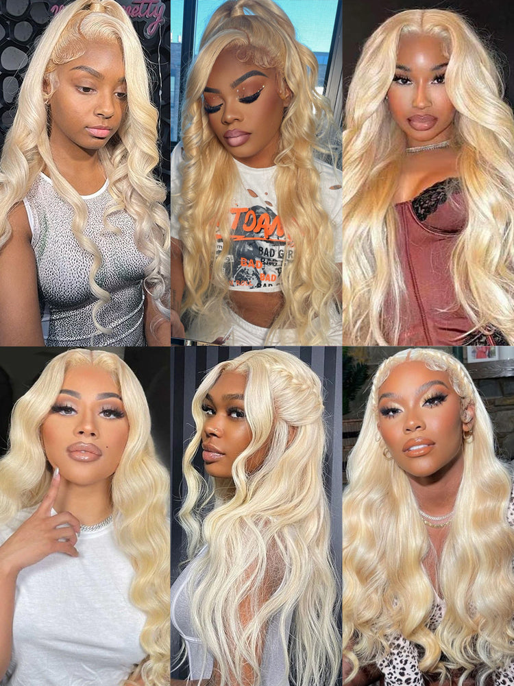 Kisslove Hair 613 Blonde  Invisi-Drawstring 360 Lace Wig Body Wave Glueless Lace Wigs for Women