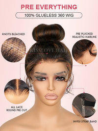 [Flash Sale] Pre Bleached Bye Bye Knots Brown Balayage Highlight Wig Body Wave Lace Frontal Wigs