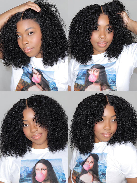 Kisslove Hair Jerry Curly Short Bob Wigs 13x4 HD Lace Front Human Hair Short Bob Wigs