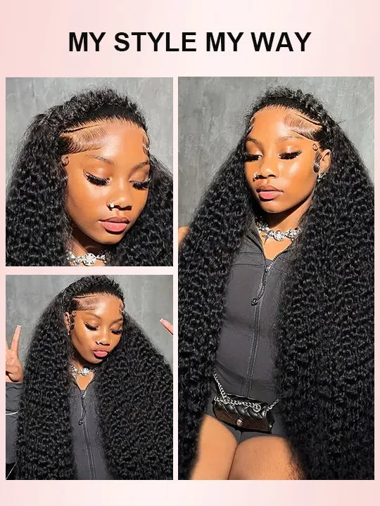 40 Inch Curly Hair 13x6 Full Lace Frontal Wig Pre Plucked Deep Curly Long Wigs for Sale