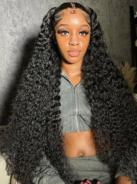 40 Inch Curly Hair 13x6 Full Lace Frontal Wig Pre Plucked Deep Curly Long Wigs for Sale