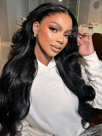 13x6 HD Lace Frontal Wig Body Wave Pre Plucked Glueless Wig Pull Go Drawstring Cap Ready to Go Wig