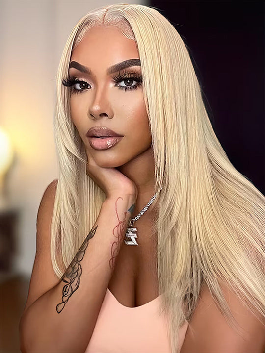 Pre Layered 613 Blonde Wig 13x4 HD Lace Front Human Hair Wigs Brazilian Straight Hair