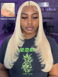 Pre Layered 613 Blonde Wig 13x4 HD Lace Front Human Hair Wigs Brazilian Straight Hair