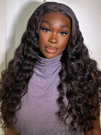 Bleached Knots Loose Deep Wave 13x4 HD Lace Frontal Wigs Crimped Human Hair